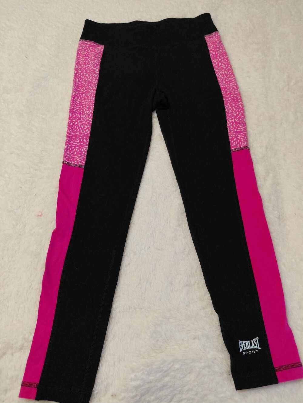 Everlast Sport Black Pink Colorblock Leggings Women's Medium M Athletic Workout